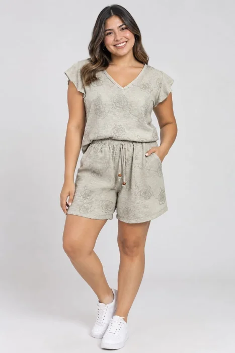 Conjunto Verónica Lino Bordado