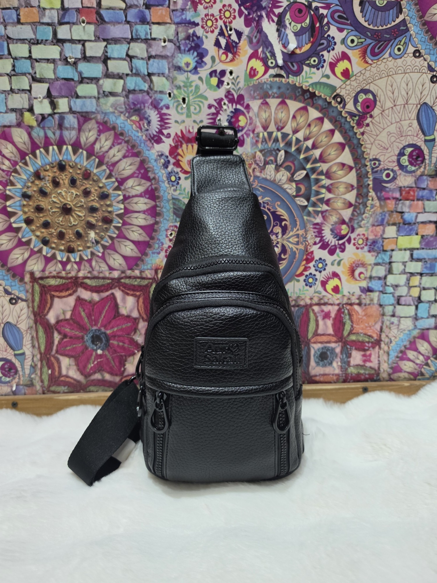 Nuevo Ingreso Morral Cruzado de Cuero Pu con Tira Regulable - Imagen 6