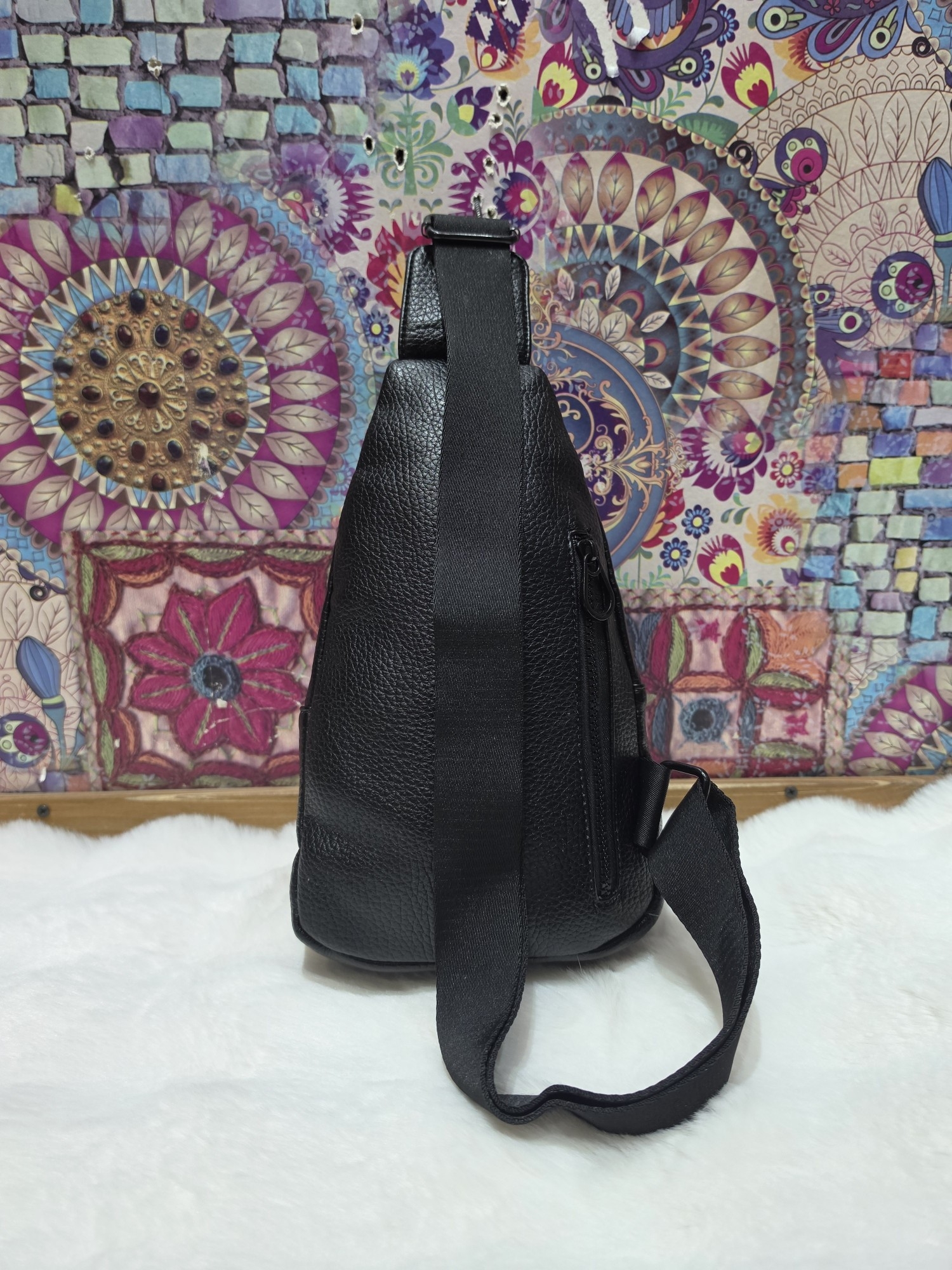 Nuevo Ingreso Morral Cruzado de Cuero Pu con Tira Regulable - Imagen 8