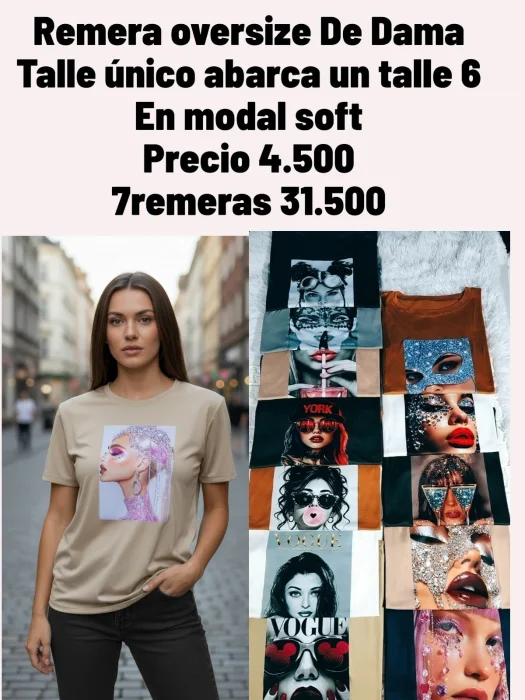 Remera Modal Soft Talle Único Abarca un Talle 6
