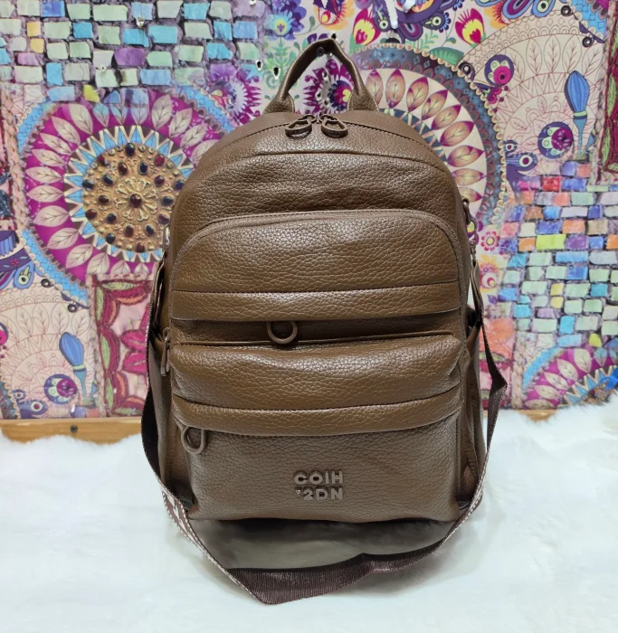 Nuevo Ingreso  Mochila Morral de Cuero Pu con Tira Desmontable