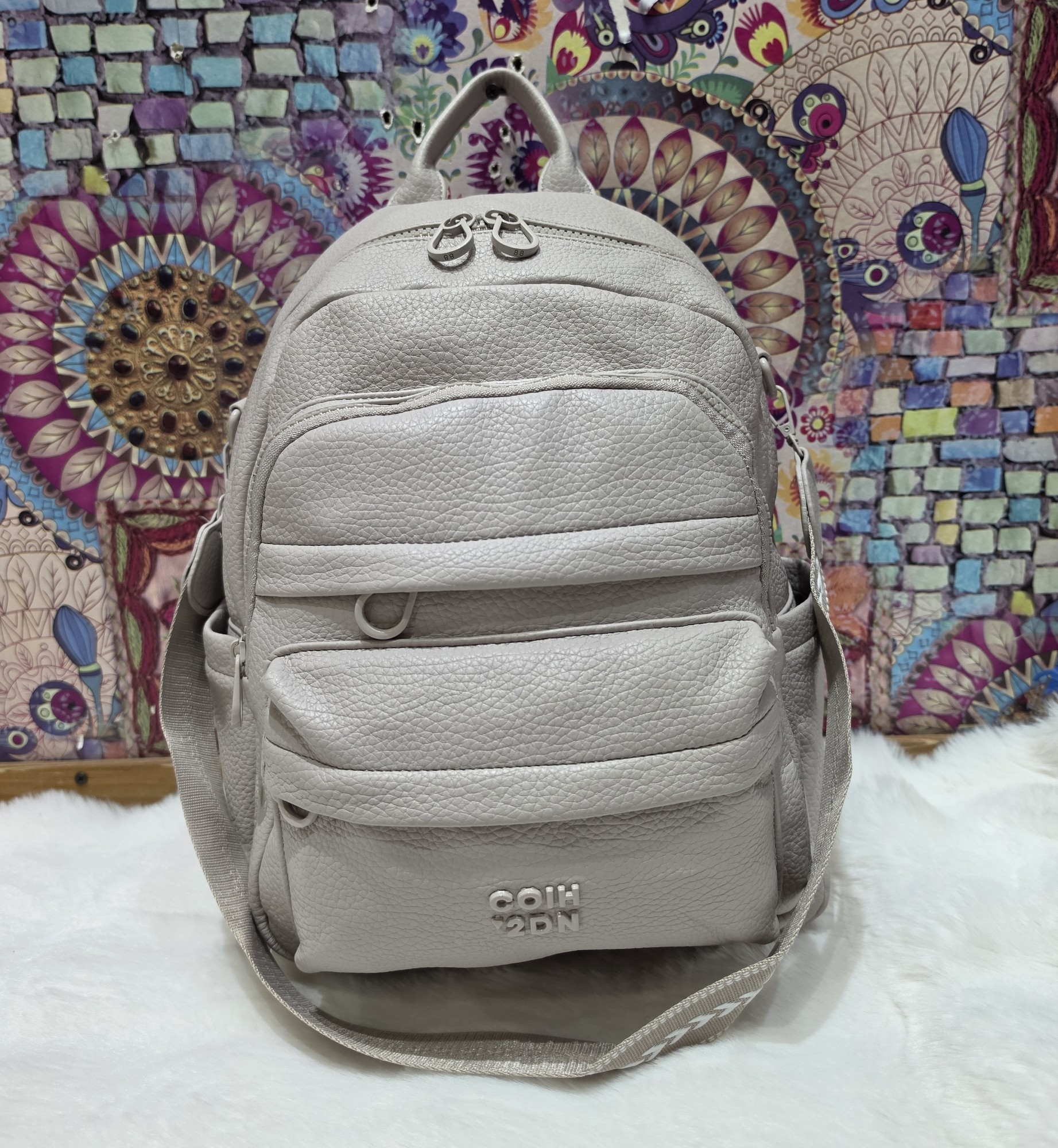 Nuevo Ingreso Mochila Morral de Cuero Pu con Tira Desmontable - Imagen 2