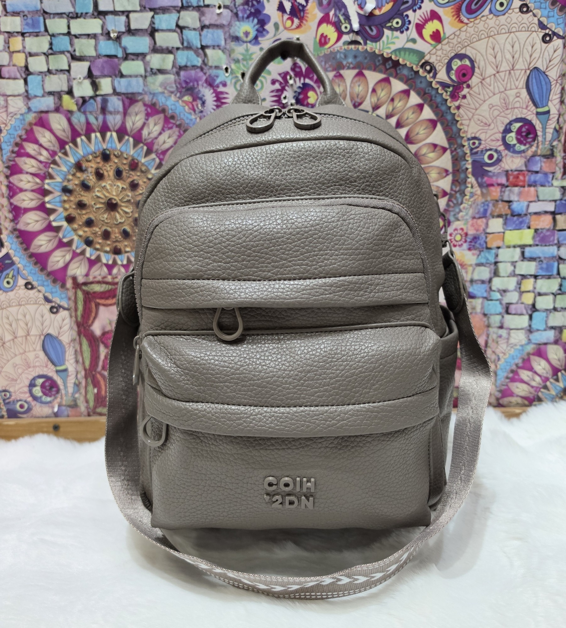 Nuevo Ingreso Mochila Morral de Cuero Pu con Tira Desmontable - Imagen 3
