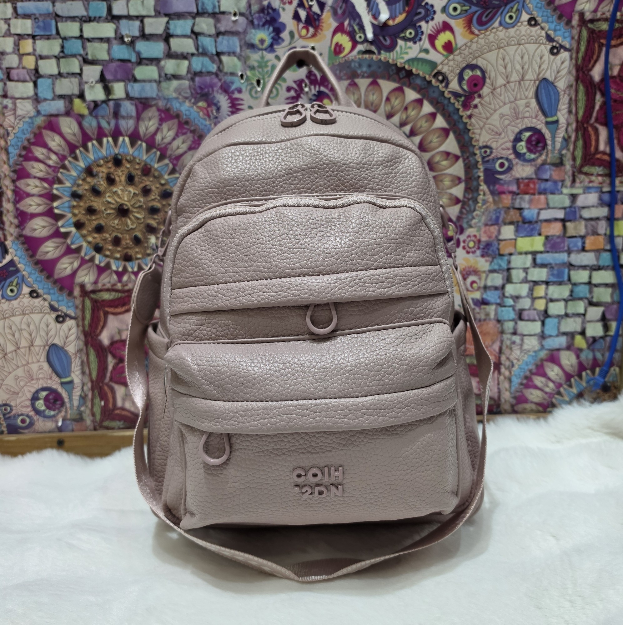 Nuevo Ingreso Mochila Morral de Cuero Pu con Tira Desmontable - Imagen 4