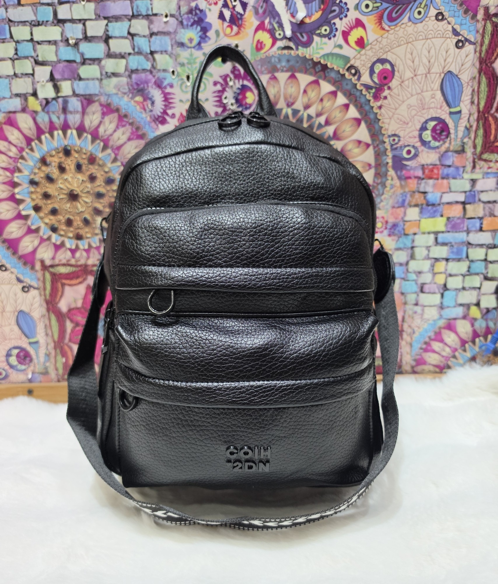 Nuevo Ingreso Mochila Morral de Cuero Pu con Tira Desmontable - Imagen 5