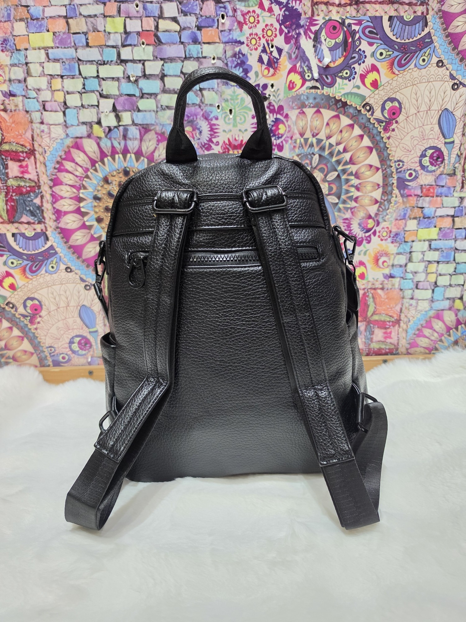 Nuevo Ingreso Mochila Morral de Cuero Pu con Tira Desmontable - Imagen 6