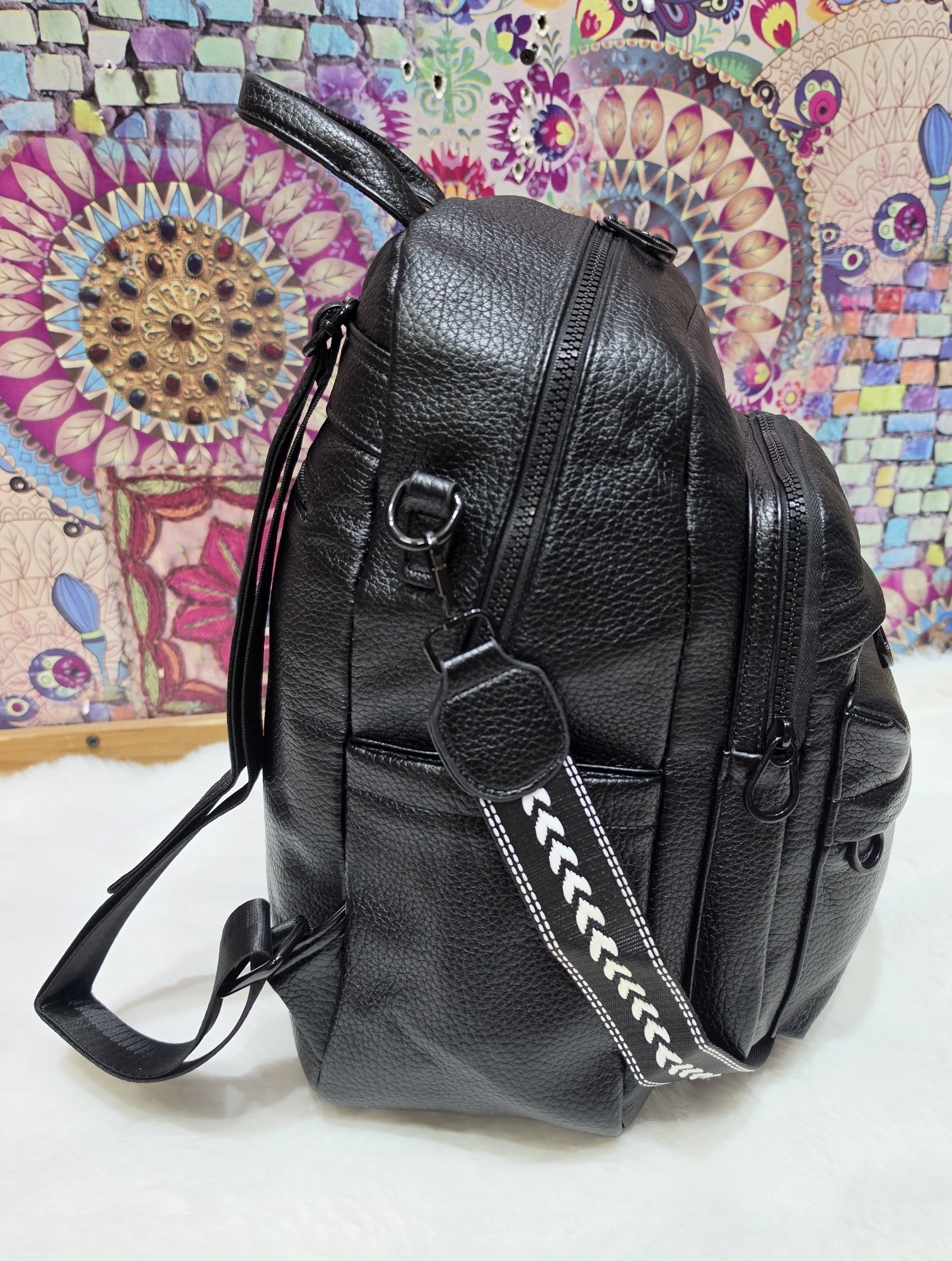 Nuevo Ingreso Mochila Morral de Cuero Pu con Tira Desmontable - Imagen 7