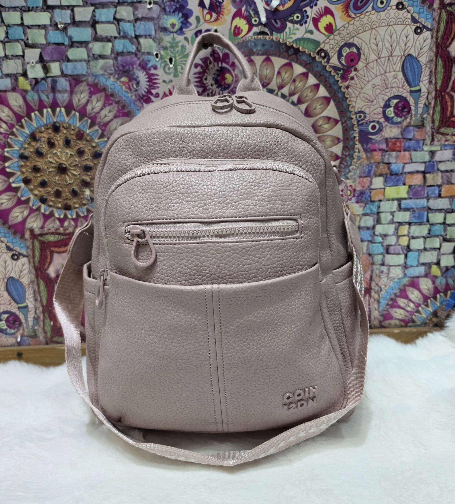 Nuevo Ingreso Mochila Morral de Cuero Pu con Tira Desmontable - Imagen 5