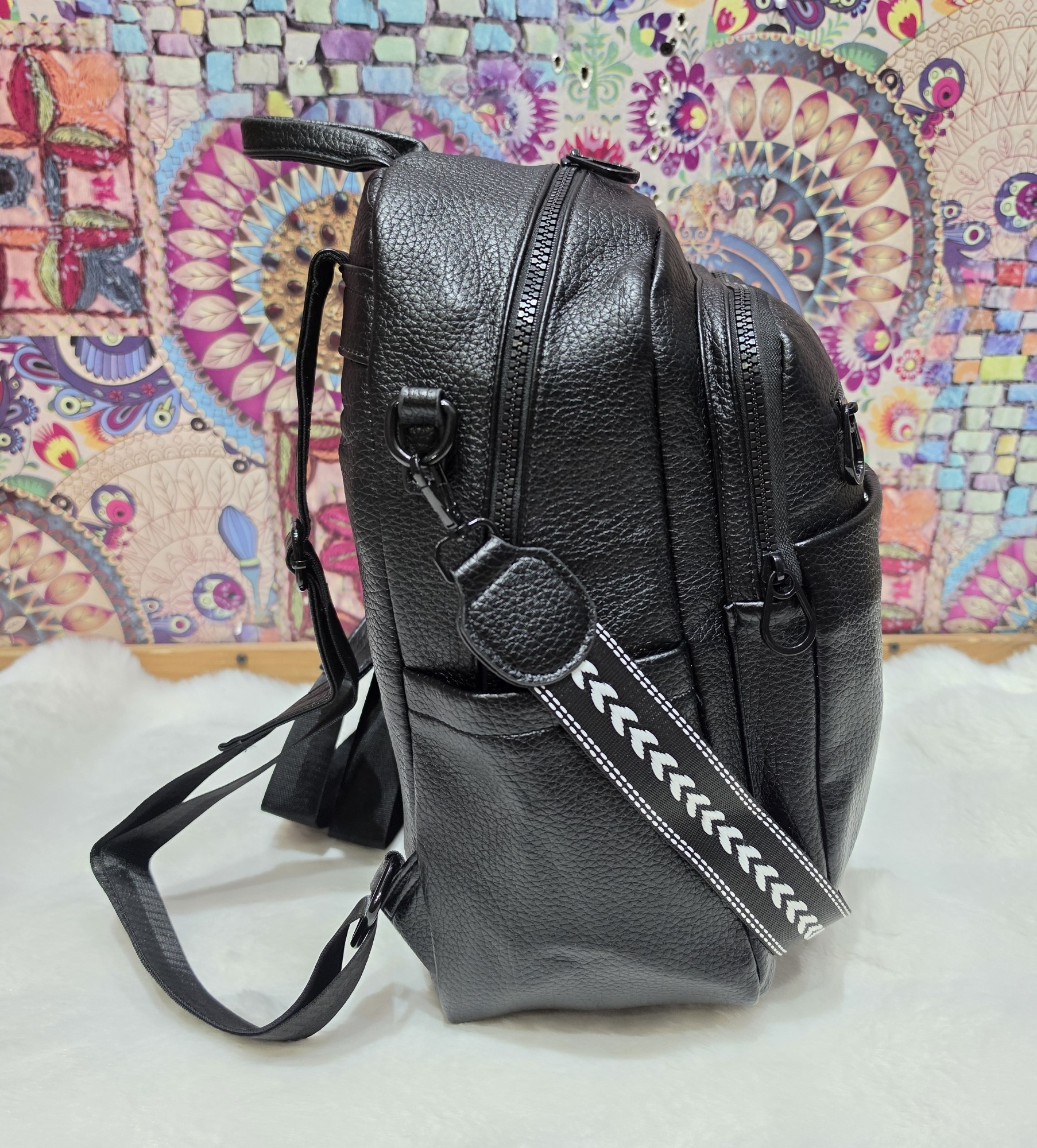 Nuevo Ingreso Mochila Morral de Cuero Pu con Tira Desmontable - Imagen 6