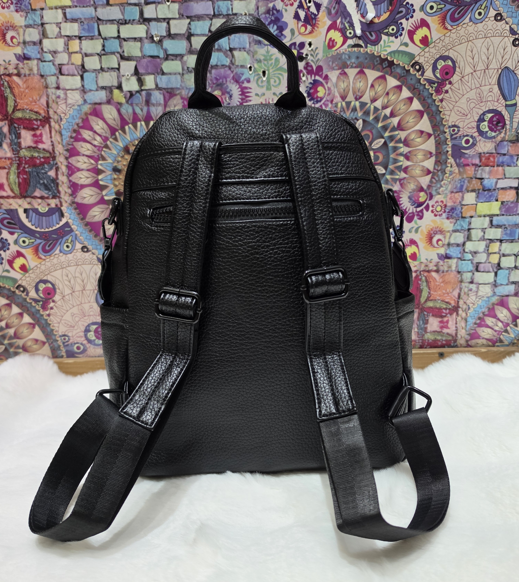Nuevo Ingreso Mochila Morral de Cuero Pu con Tira Desmontable - Imagen 7