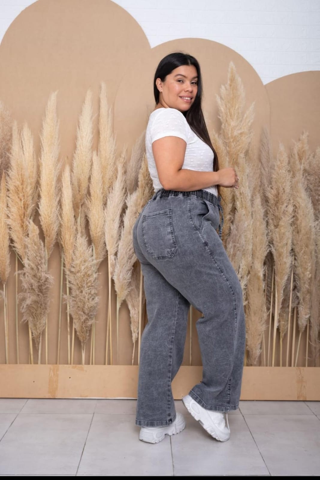 Jeans Palazzo Gris Nevado - Imagen 2