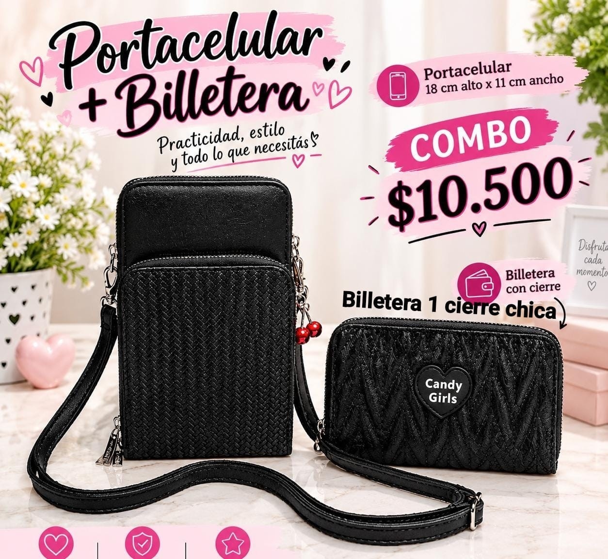 Portacelular + Billetera Chica 1 Cierre en Cuero de Excelente Calidad - Imagen 5