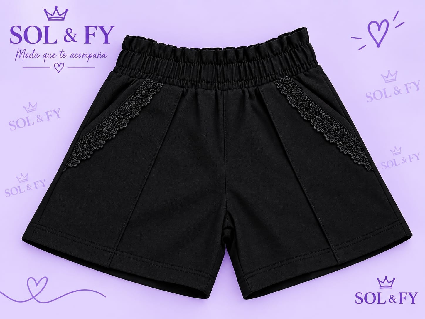 Shorts con Encaje para Niña - Imagen 2