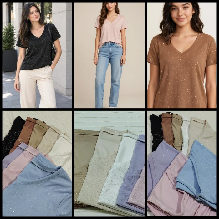 Remera Cuello V (morley Gliter)