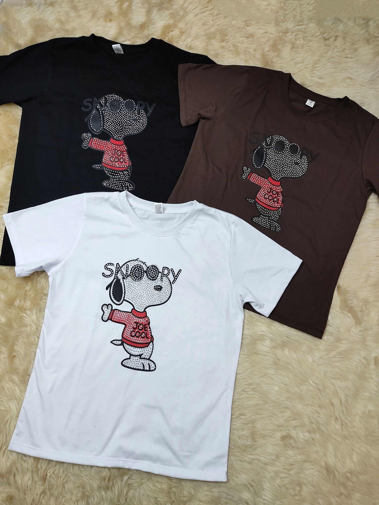 Remera Algodón Peinado con Estampado Strass - Imagen 4
