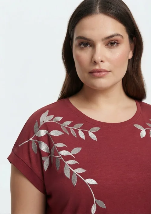 Remera de Algodón con Estampado Plateado