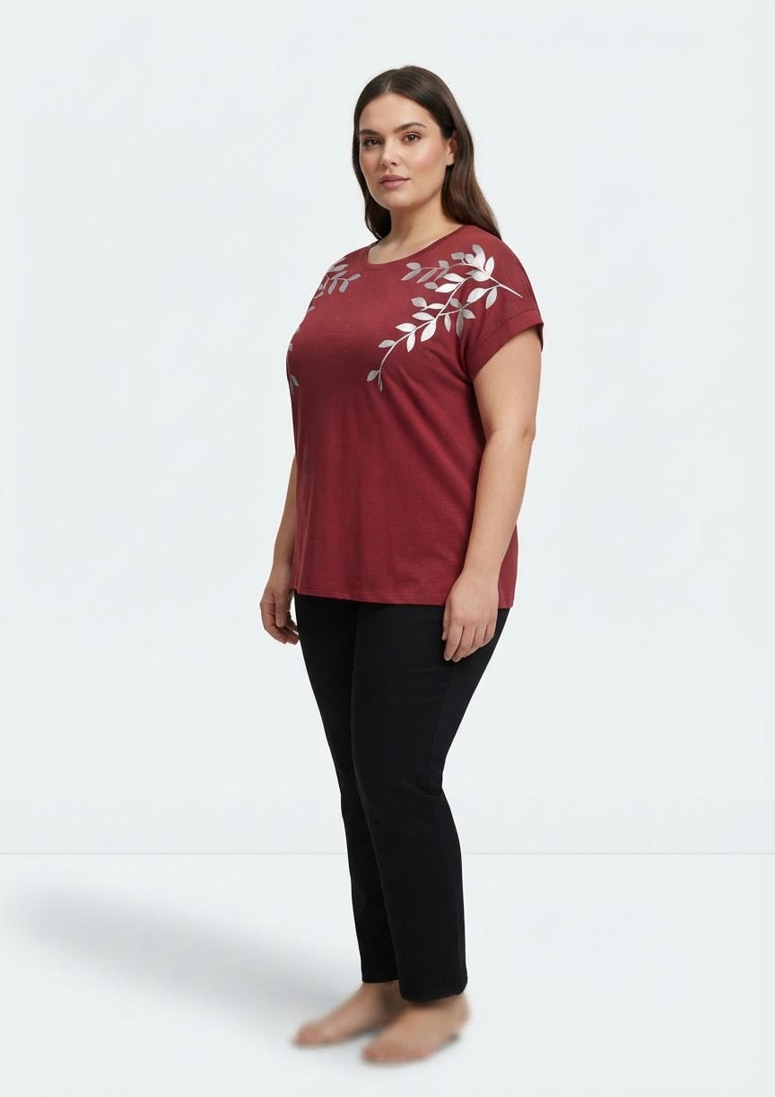 Remera de Algodón con Estampado Plateado - Imagen 2