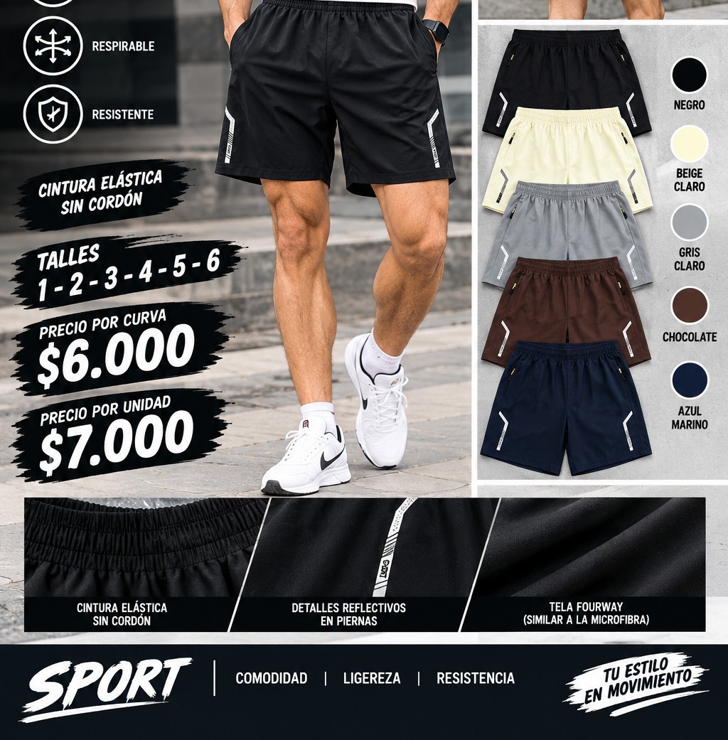 Shorts Deportivo de Hombre Sport - Imagen 2
