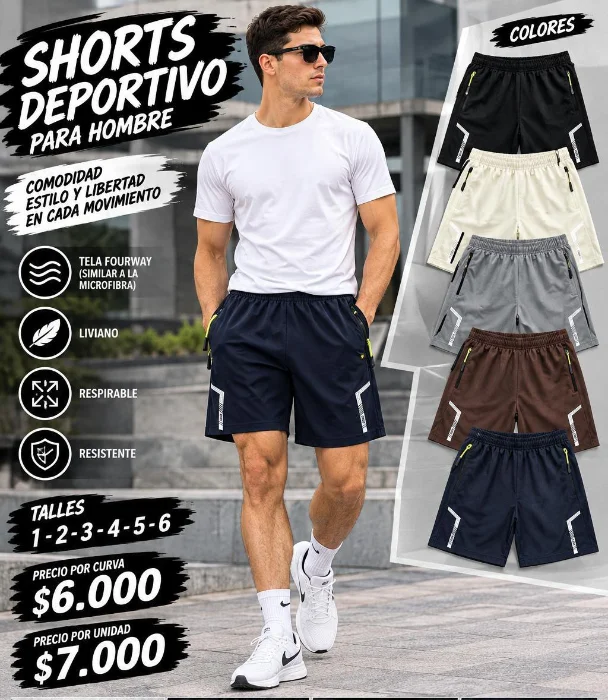 Shorts Deportivo de Hombre Sport