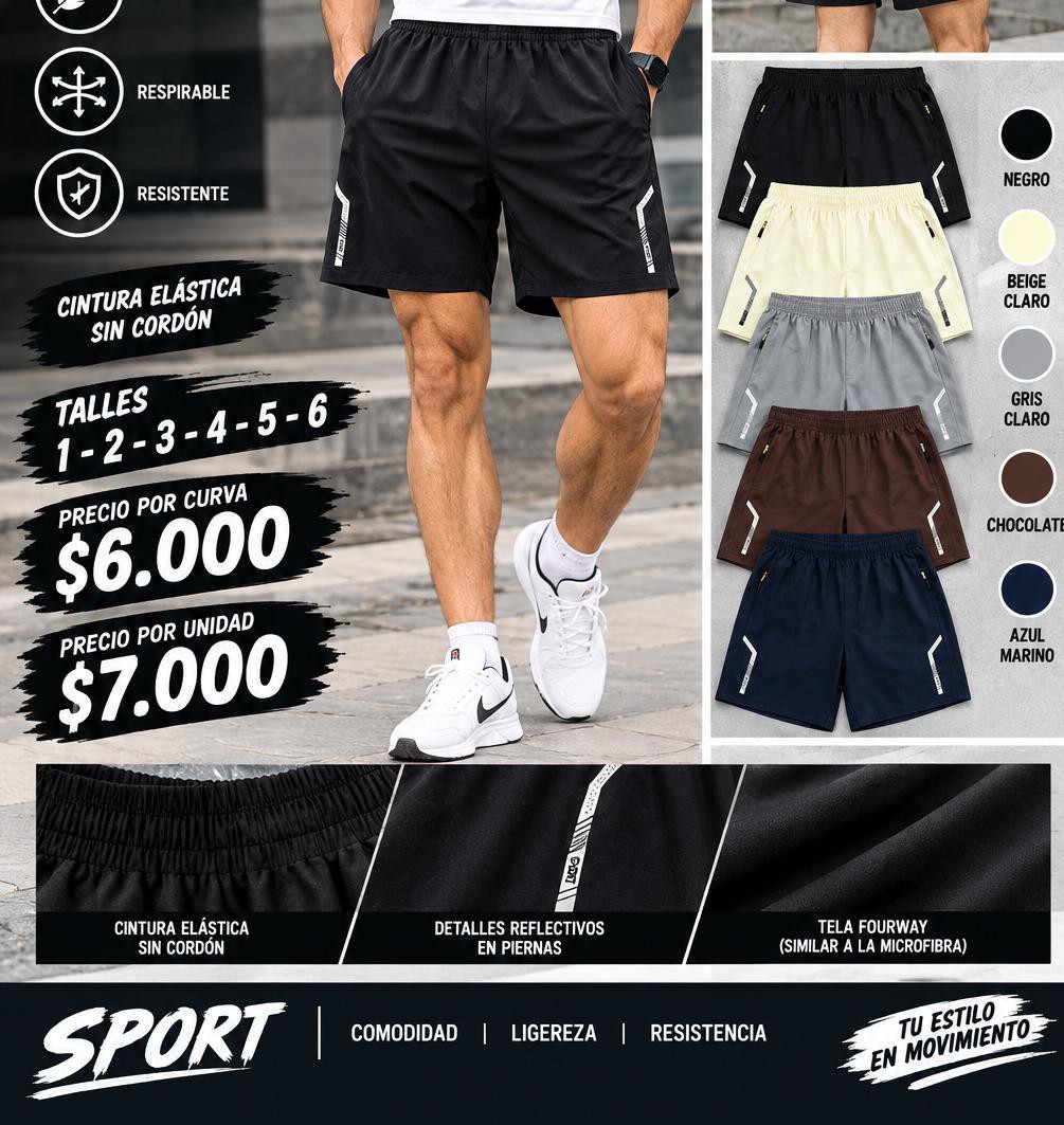 Shorts Deportivo de Hombre Sport - Imagen 2
