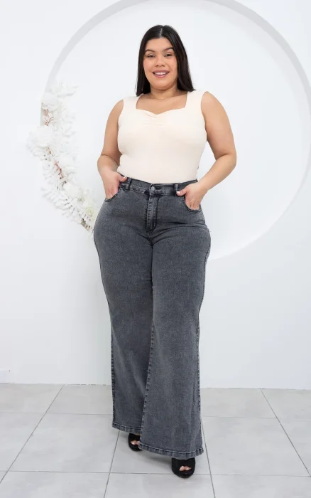 Wide Leg Gris Arenado Elastizado
