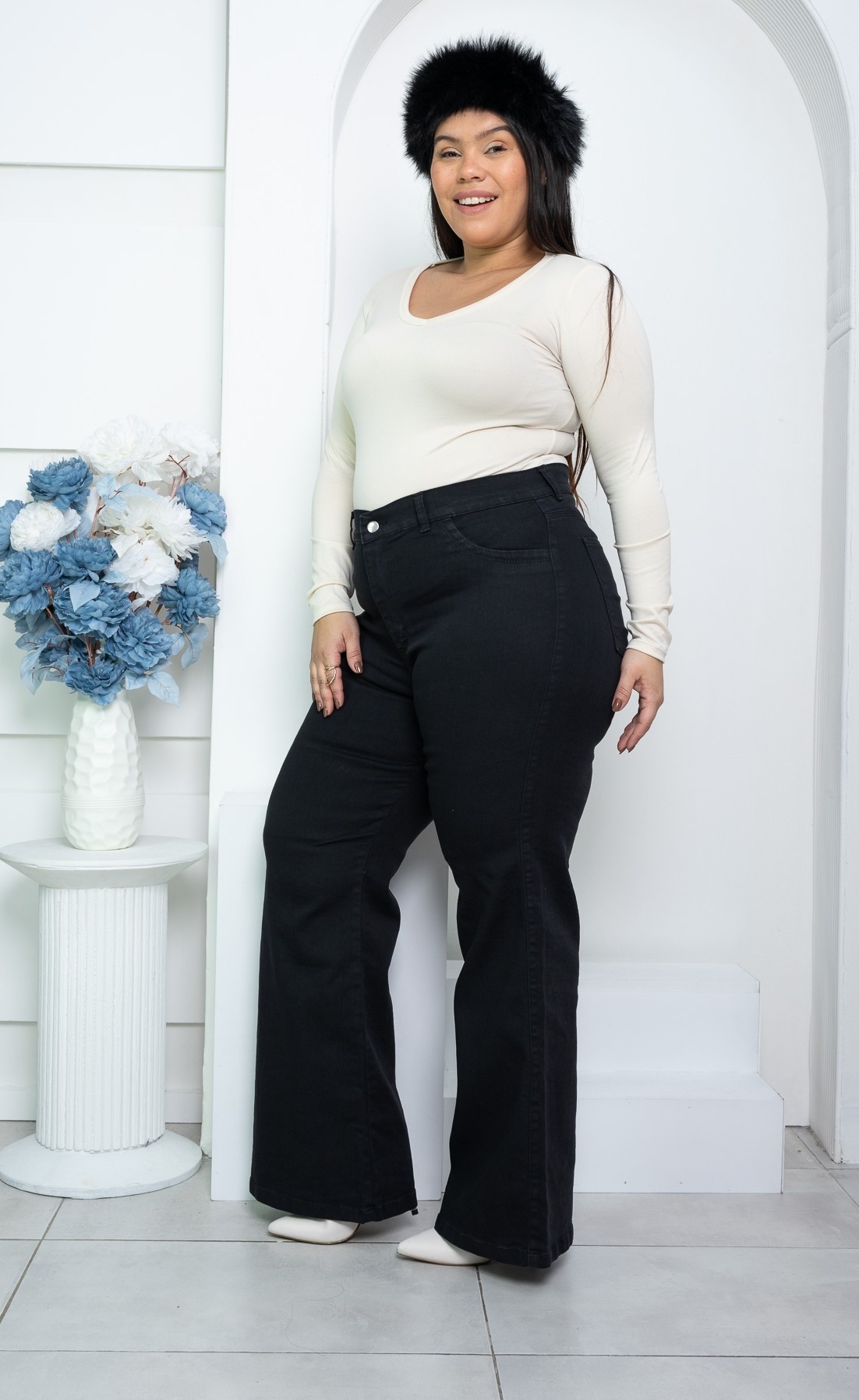 Wide Leg Negro Elástizado - Imagen 2