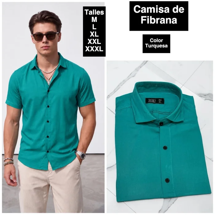 Camisa Manga Corta de Fibrana Lisa