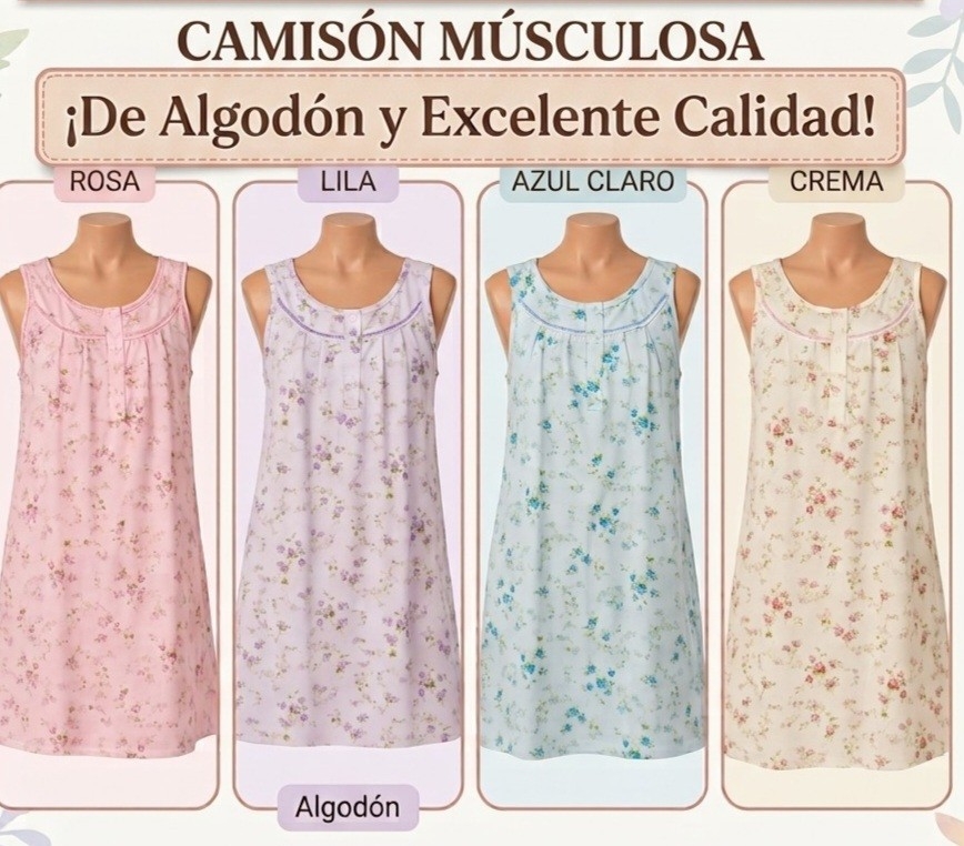 Camison de Algodon Musculosa - Imagen 3