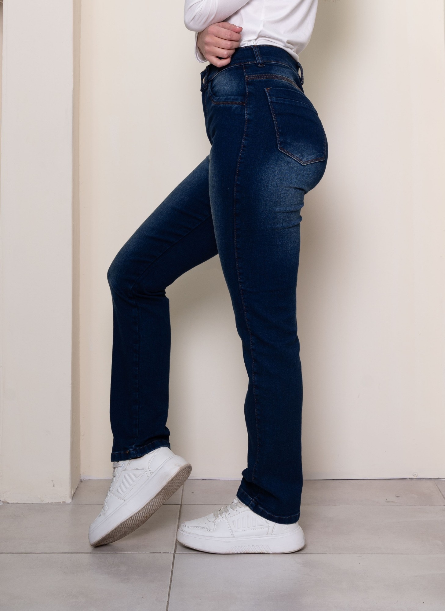 Jeans Recto Óxido Localizado Elastizado - Imagen 2