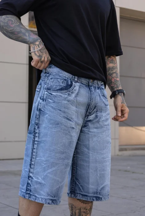 Bermuda Baggy Estom Azul Trapeado