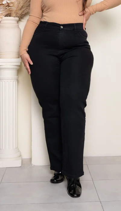 Jeans Recto Negro Elastizado