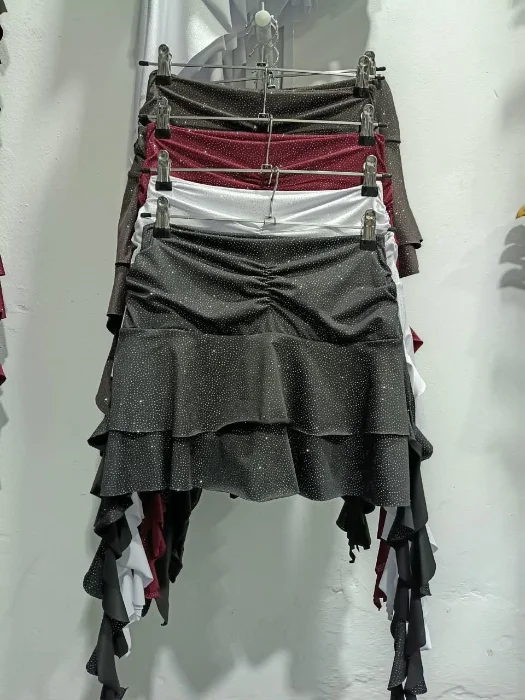 Short Pollera Elastizado Microfibra con Tiras