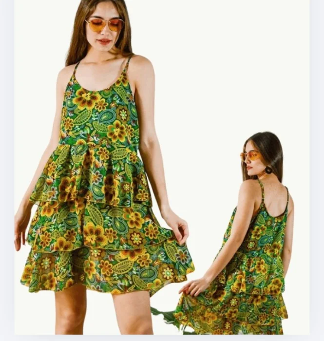 Mini Vestido Gasa Volado