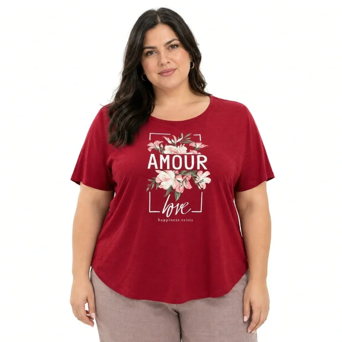 Remera de Viscosa Amour Manga Integrada con Gota