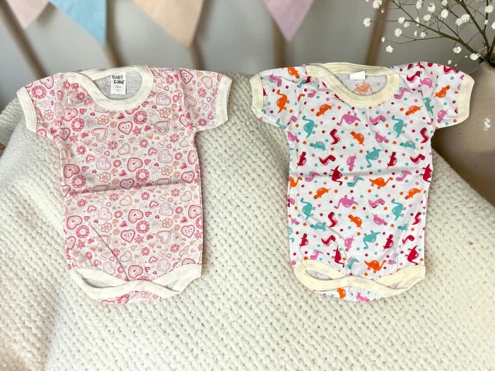 Bodys Manga Corta Estampados Carlos Babies T.(4 al 6) Pack X 12