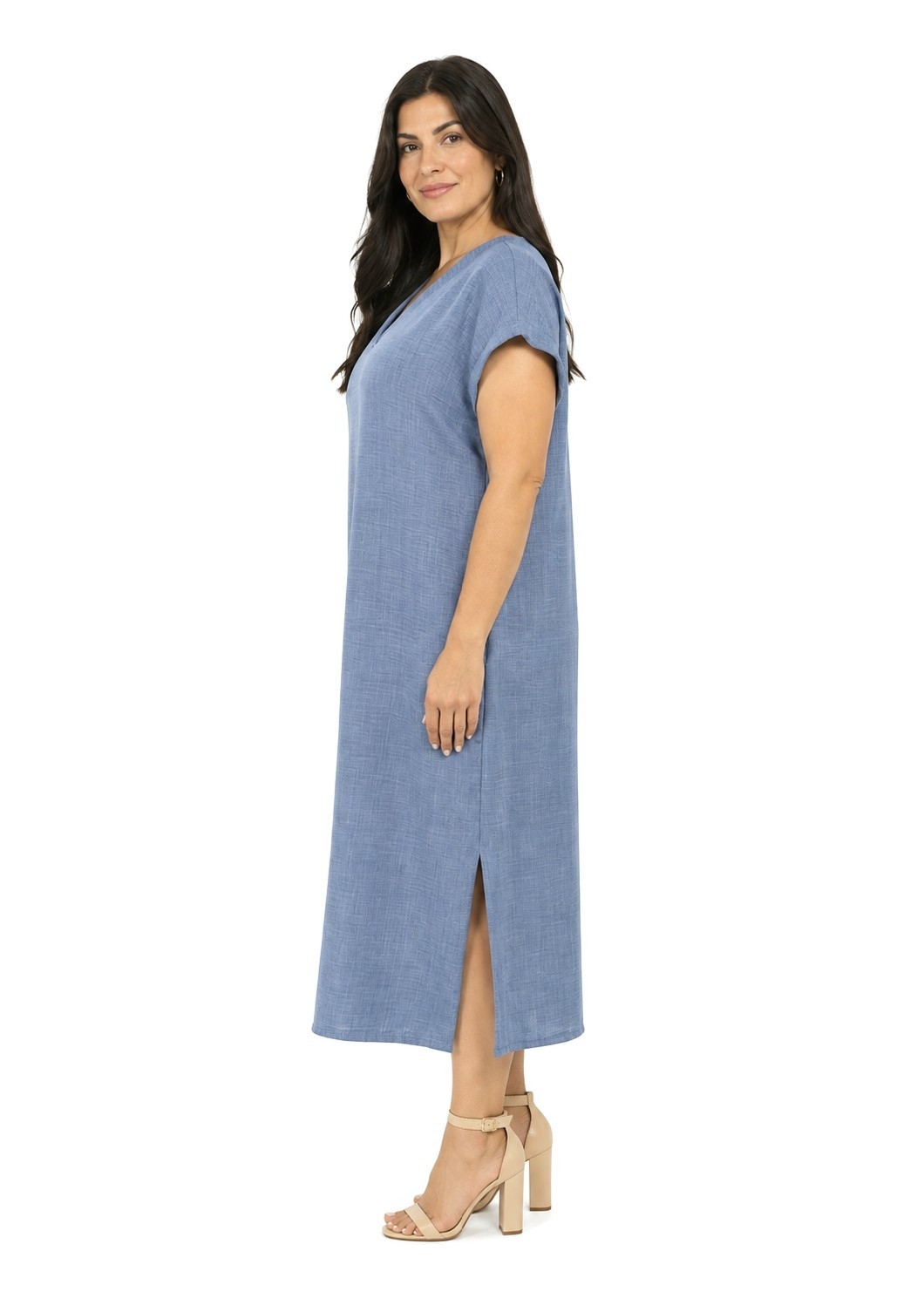 Vestido de Lino Polina Escote V con Bolsillos - Imagen 2