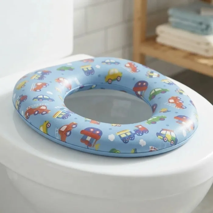 Asiento Adaptador Acolchado para Inodoro Infantil Baño Niños