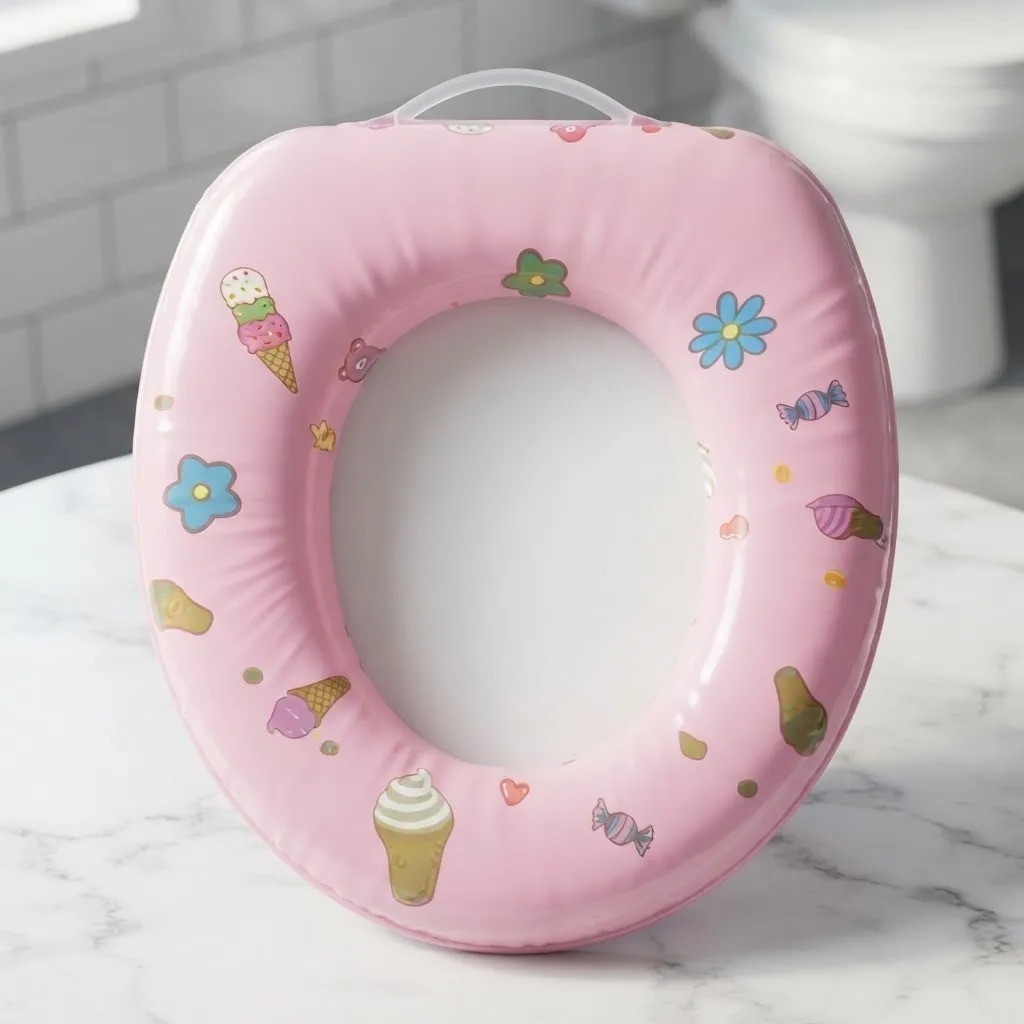 Asiento Adaptador Acolchado para Inodoro Infantil Baño Niños - Imagen 5