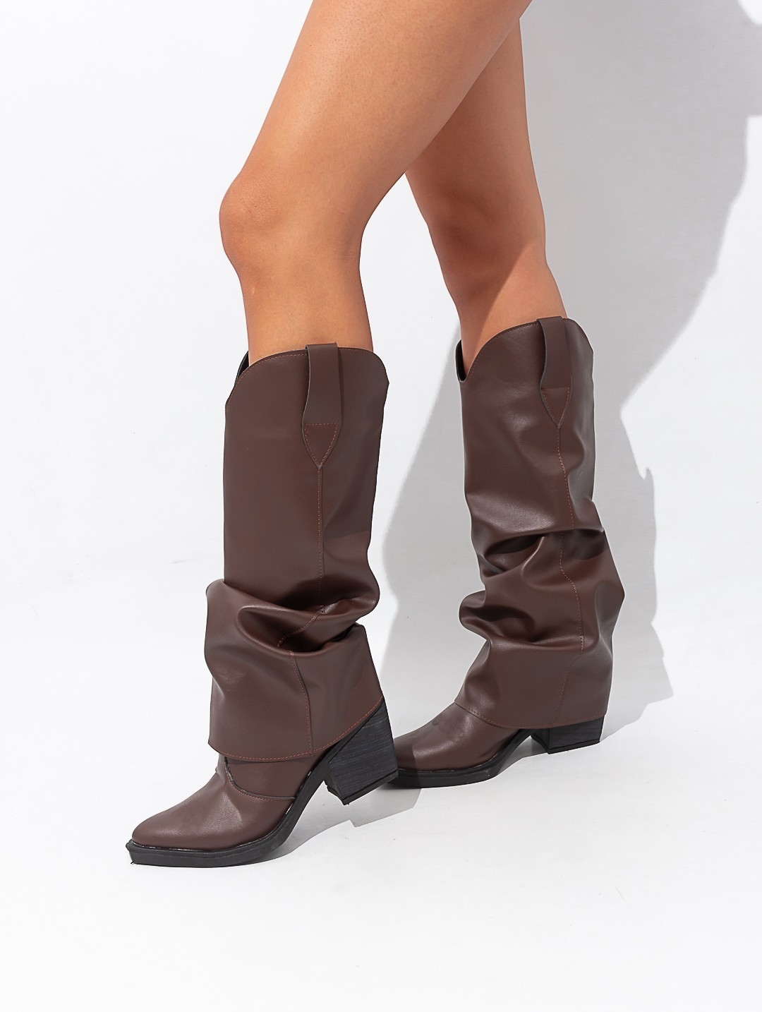 Bota Texana Volcada Caña Alta Arrugada Tex-3 - Imagen 2