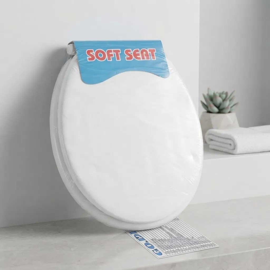 Asiento Inodoro Plastico Acolchonado Universal Tapa de Baño - Imagen 6