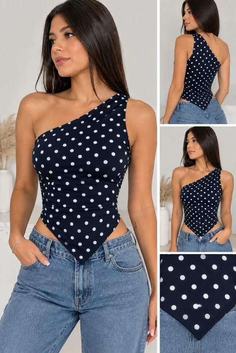 Lunares Remera un Solo Hombro