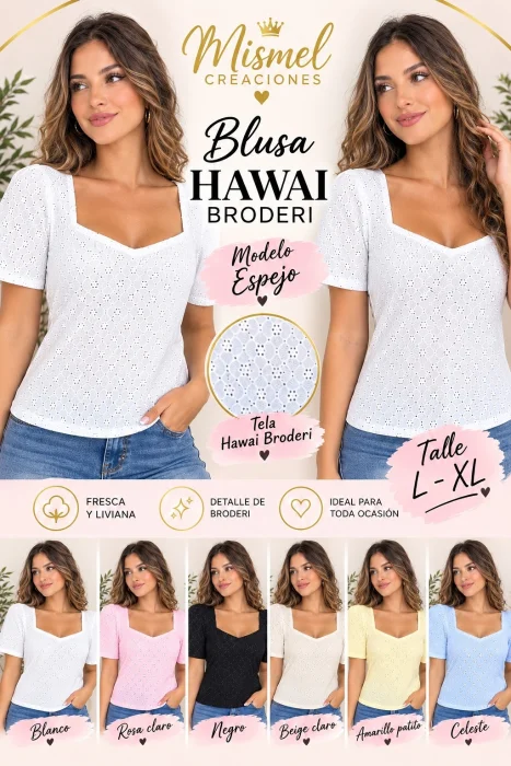 Espejo Comun Hawai Broderi
