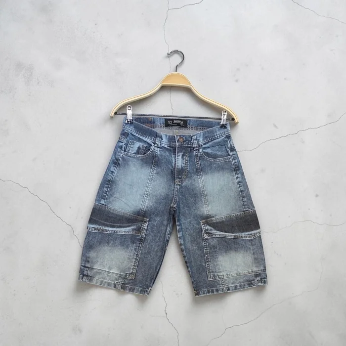 Bermuda Baggy Azul Recorte Teens
