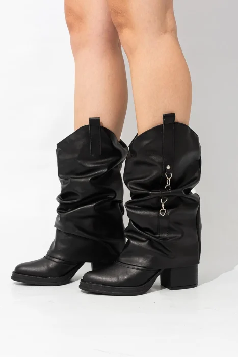 Bota Texana Volcada Tendencia Arrugada Maite