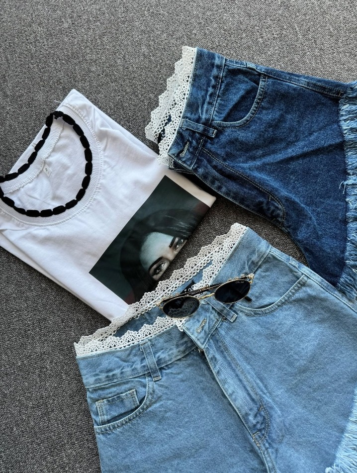Short Jean Encaje - Imagen 2