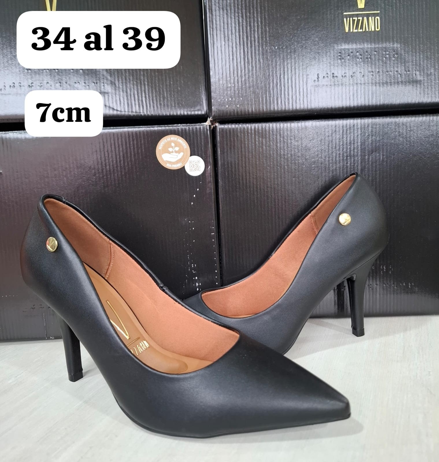 Taco Vizzano Negro Mate Talle 35 al 40 - Imagen 3