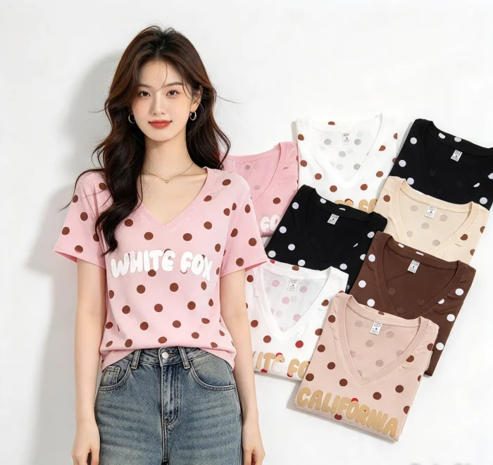 Remeras Dama Lunar Cuello V