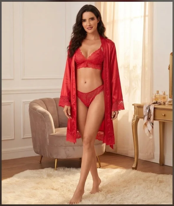 Pijamas Mujer 3 Pieza Liso