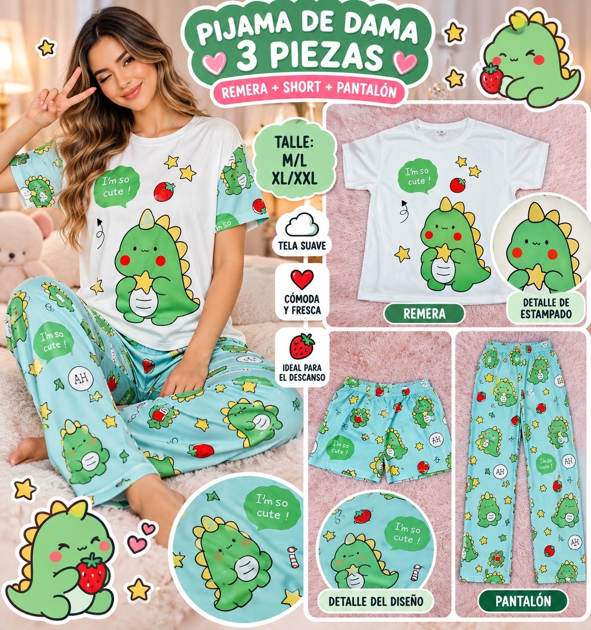 Pijama de 3 Piezas - Imagen 3