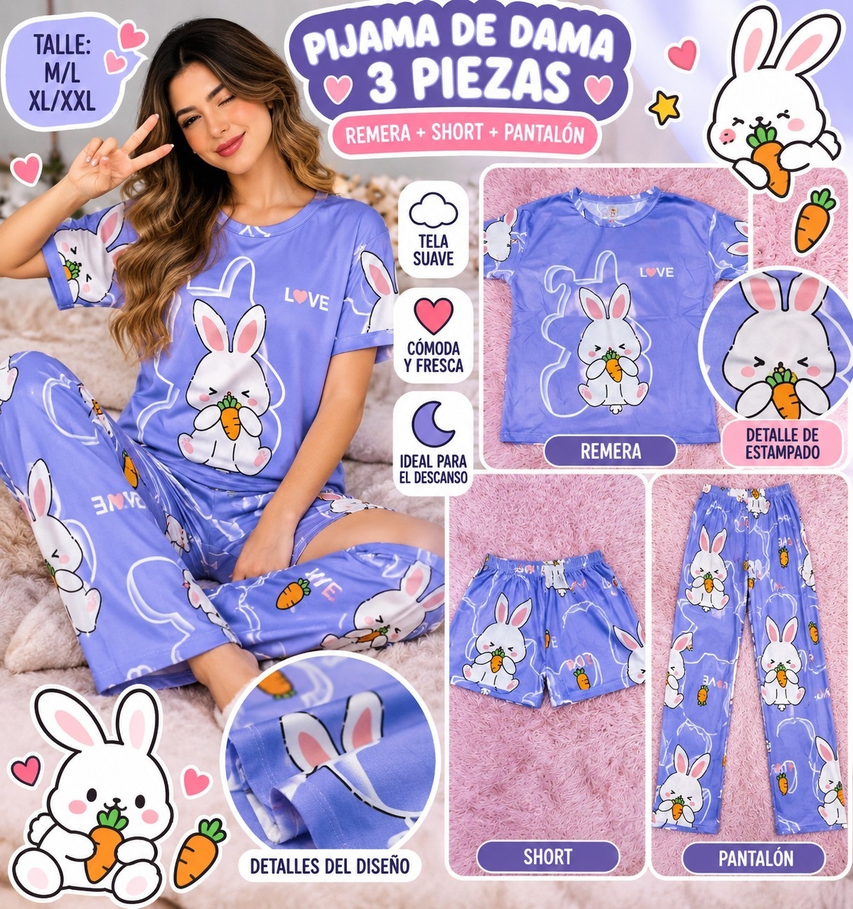 Pijama de 3 Piezas - Imagen 4
